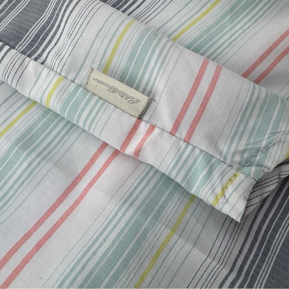 Eddie Bauer White Striped Button Down Chest Pockets Sleeveless Tech Shirt Small - Picture 6 of 10
